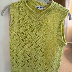 Acne Studios Yellow Knit Sleeveless Top